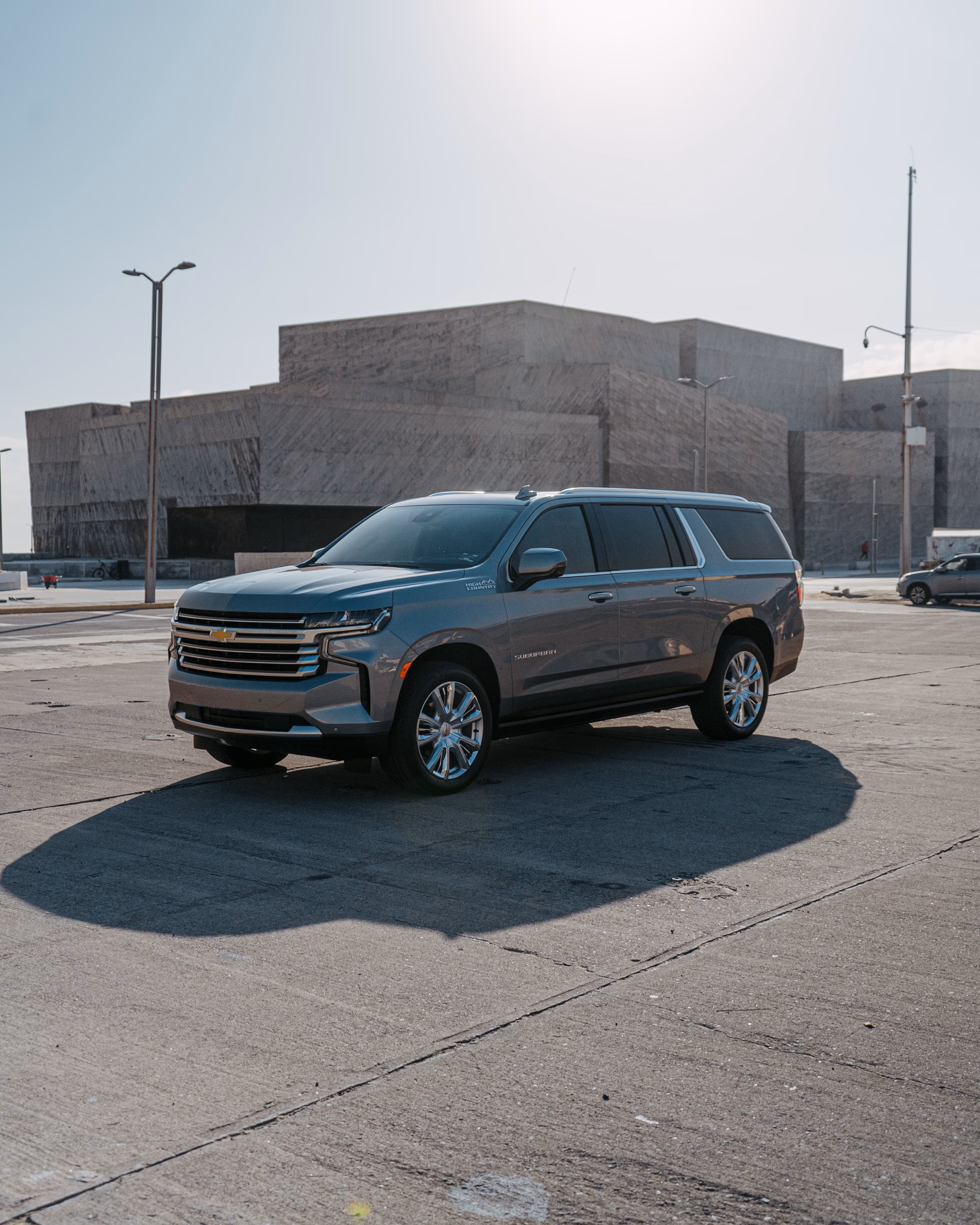 Chevrolet Suburban de Serénvia en vista tres cuartos, en Veracruz